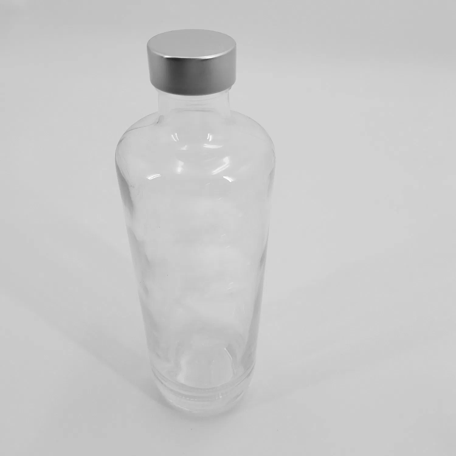750ml Transparent Round Glass Bottle for Water with Aluminum / Plastic Caps