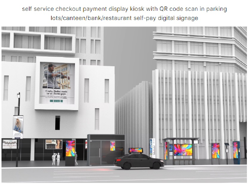Self Service Checkout Payment Display Kiosk with Qr Code Scan in Parking Lots/Canteen/Bank/Restaurant Self Service Kiosk