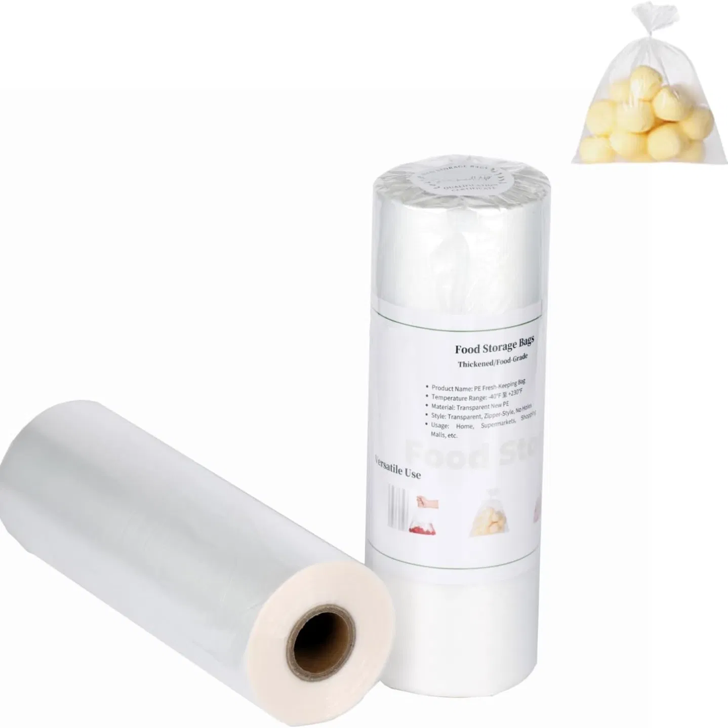 Food Grade Clear Plastic Bags in Convenient Roll Packaging