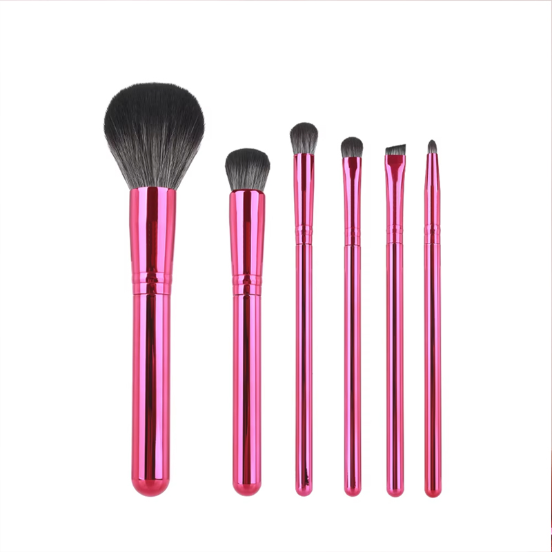 6PCS Rose Red Luxury Makeup Brush Set High Quality Source Factory Wholesale Custom Logo Soft Comfortable Makeup Brush