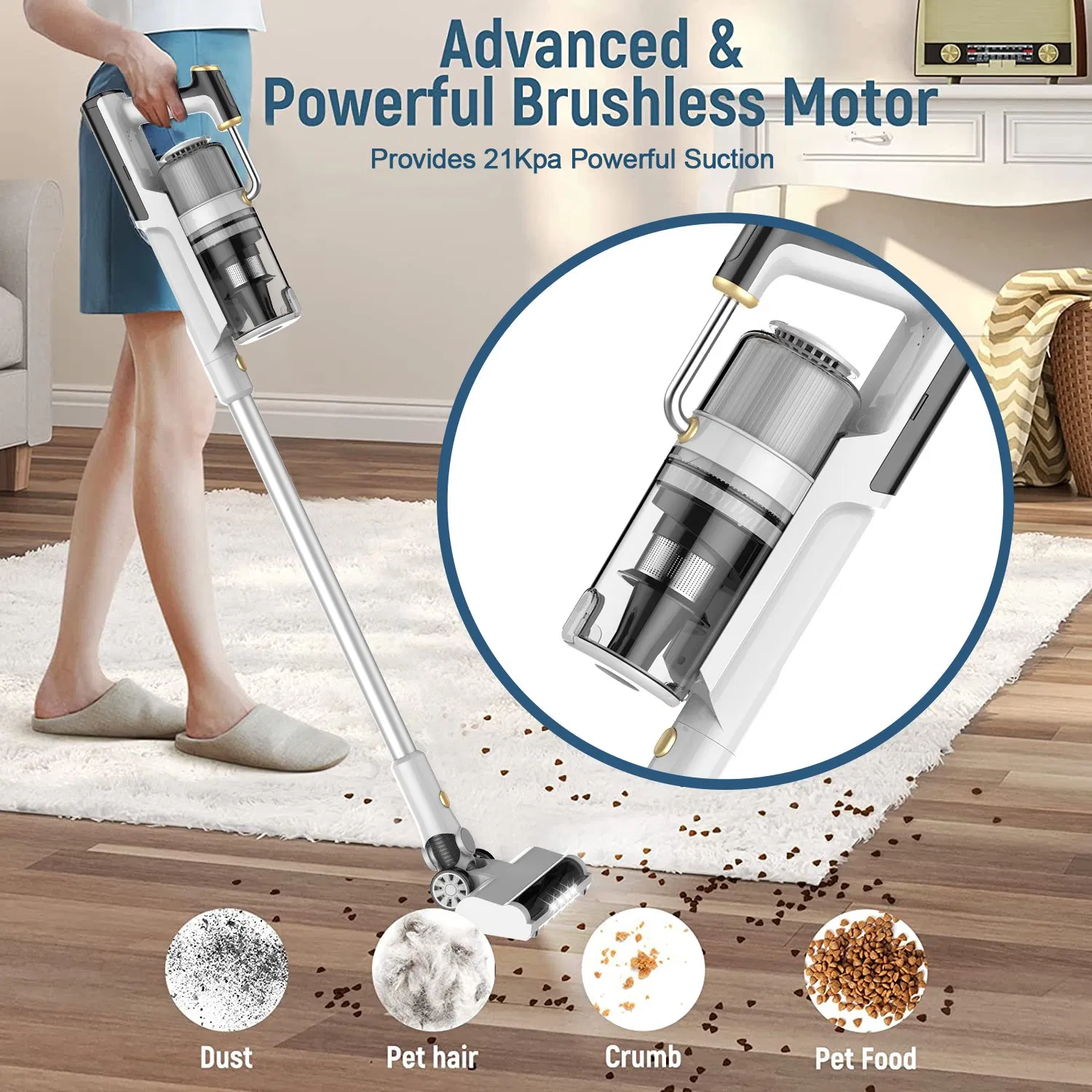 Latest Factory Home Floor Care Stick Vacuum Cleaner Battery Dry Cordless Vacuum Cleaner