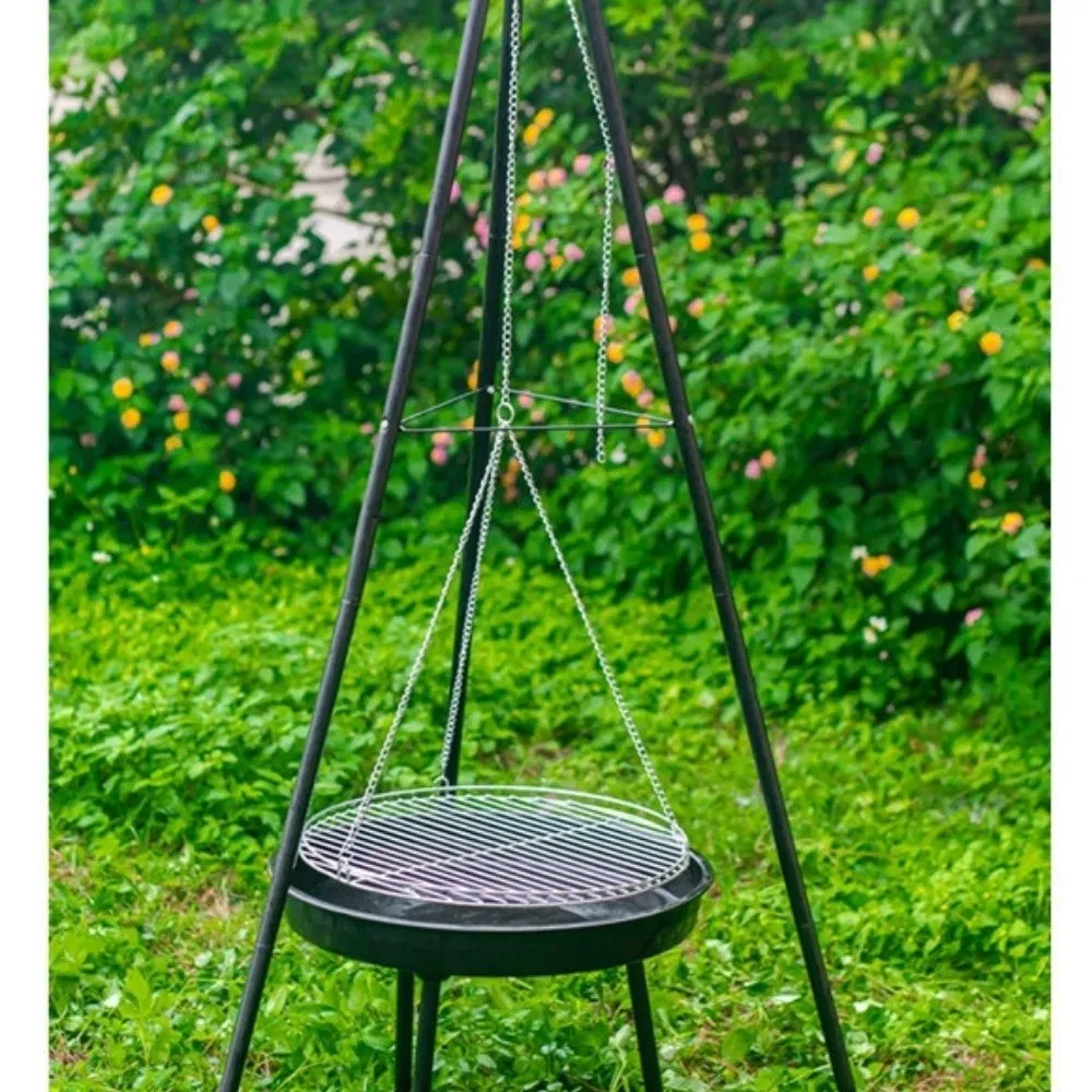 Portable Outdoor Tripod, Fire Cookware Picnic Hanging Pot Grill Stand Wbb27696