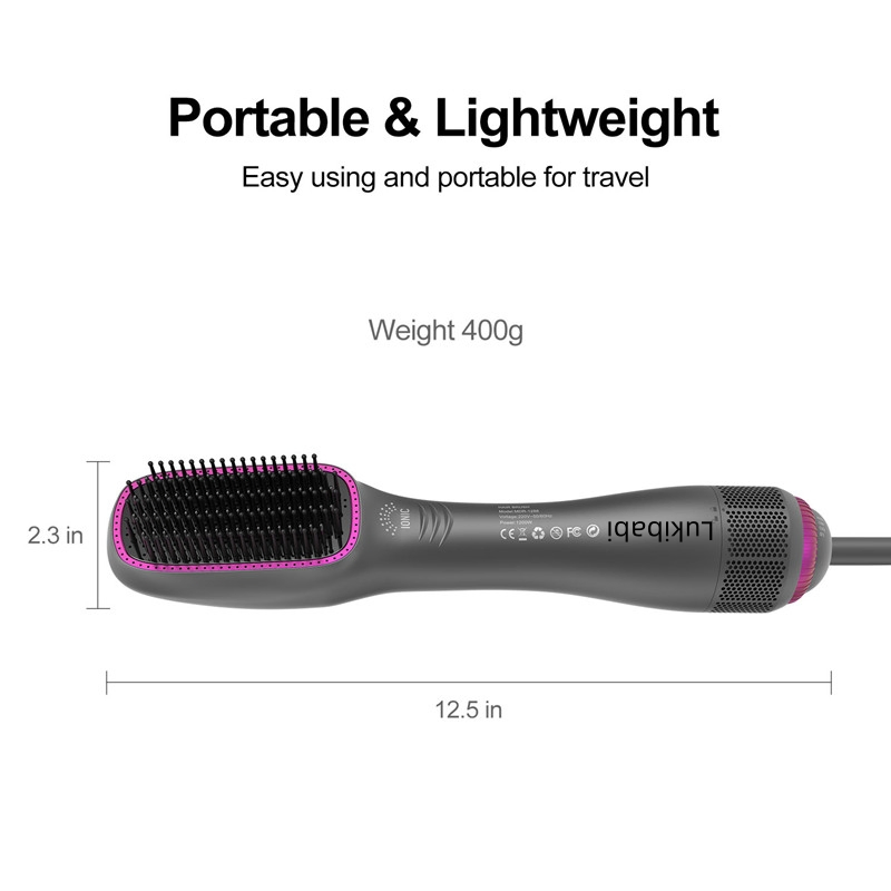 Ionic Hair Straightener Hot Air Dryer Comb Brush 3 in 1