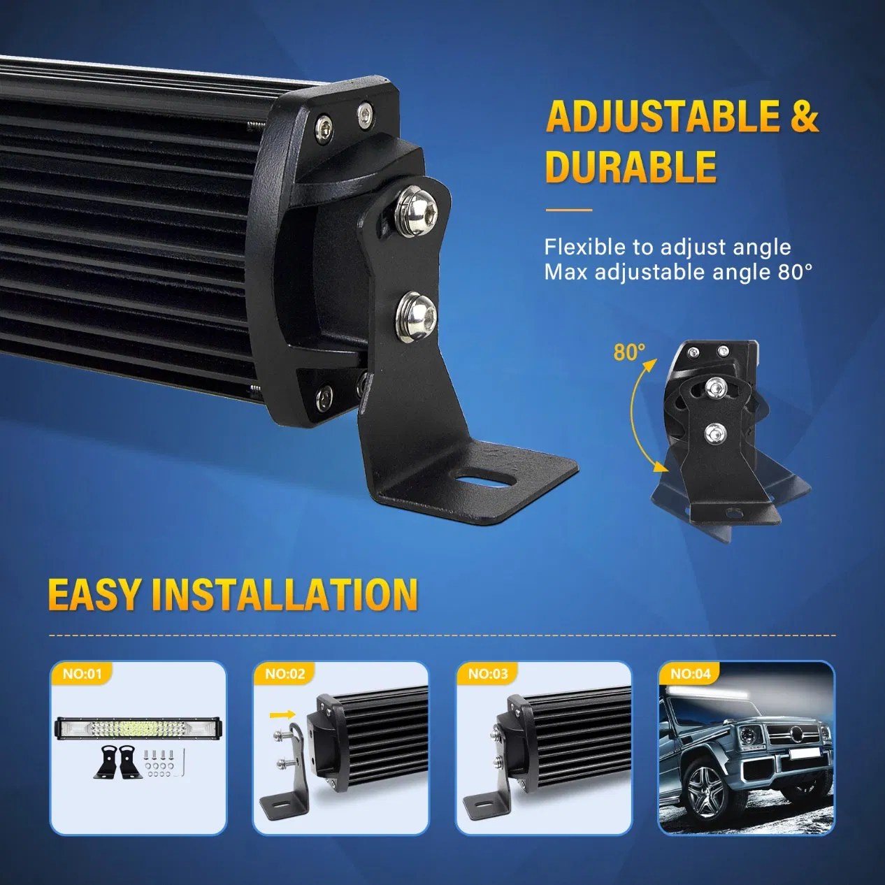 LED Light Bar 7D Lens Triple Row Spot Flood Combo Beam