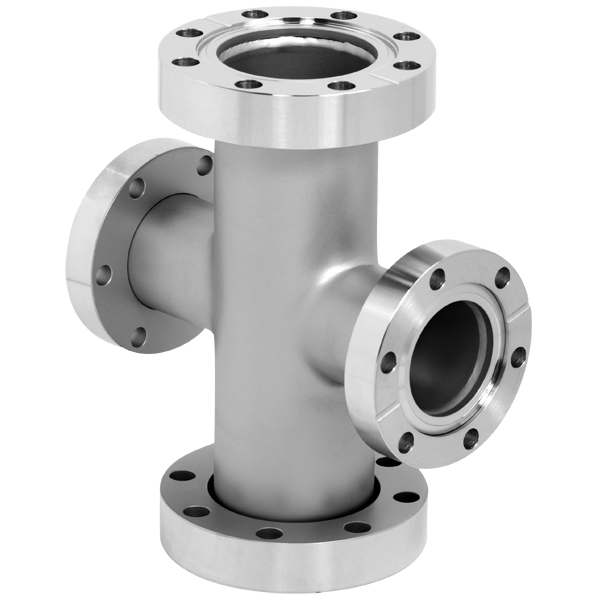 SS304/SS316L High Vacuum Pipe-Fittings CF16-CF100 Equal 4-Way Cross Rotatable/Fixed Flanges Thru Holes