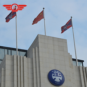 China Flagpole Manufacturers Large Stainless Steel Spinning Flagpole Electric Pulley System Raising Flag Pole for Sale