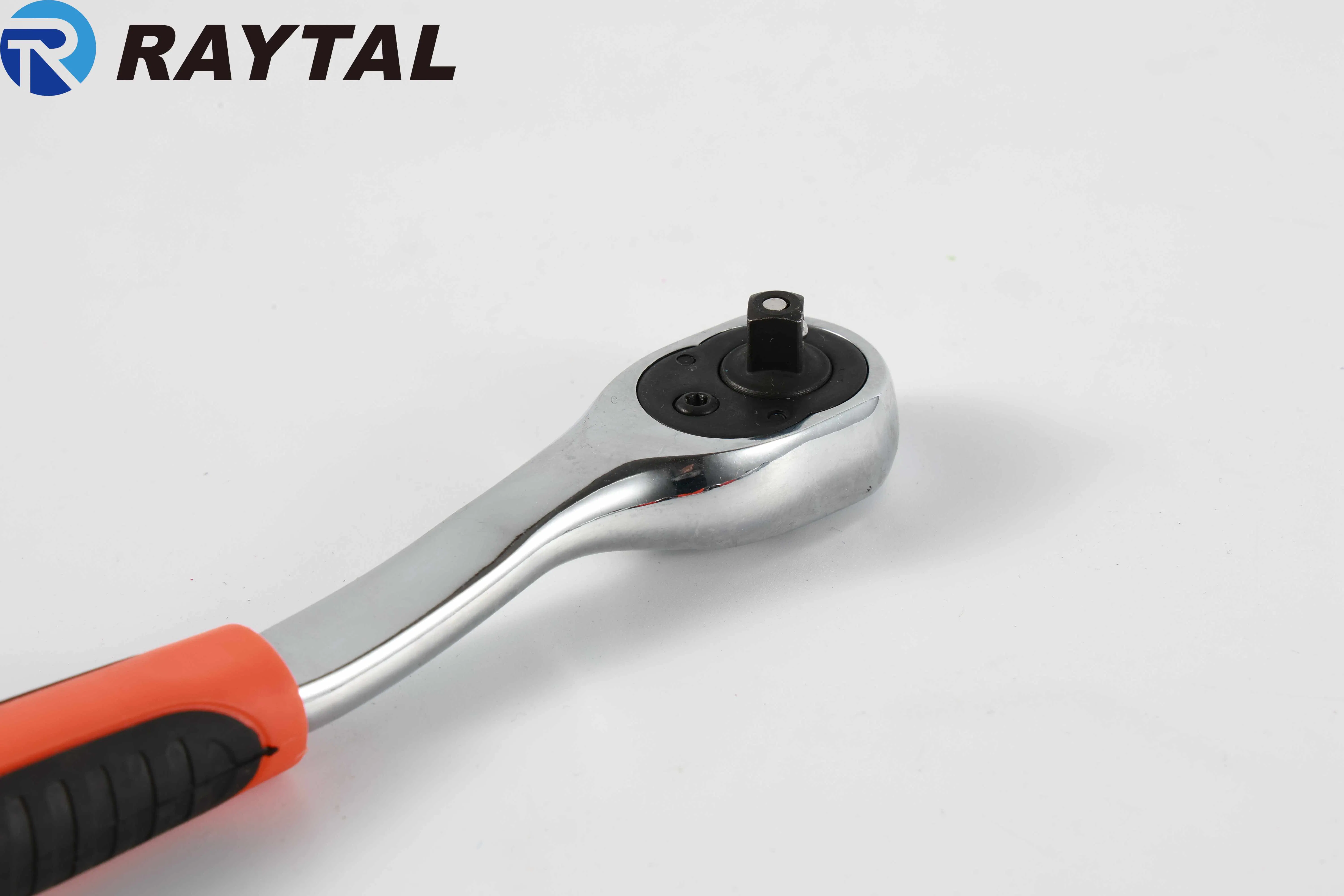 3-PC Ratchet Handle Set, 1/4 in. 3/8 in. 1/2 in. Drive, with Quick Release Reversible, Plastic Handle, Chrome Vanadium Steel Made