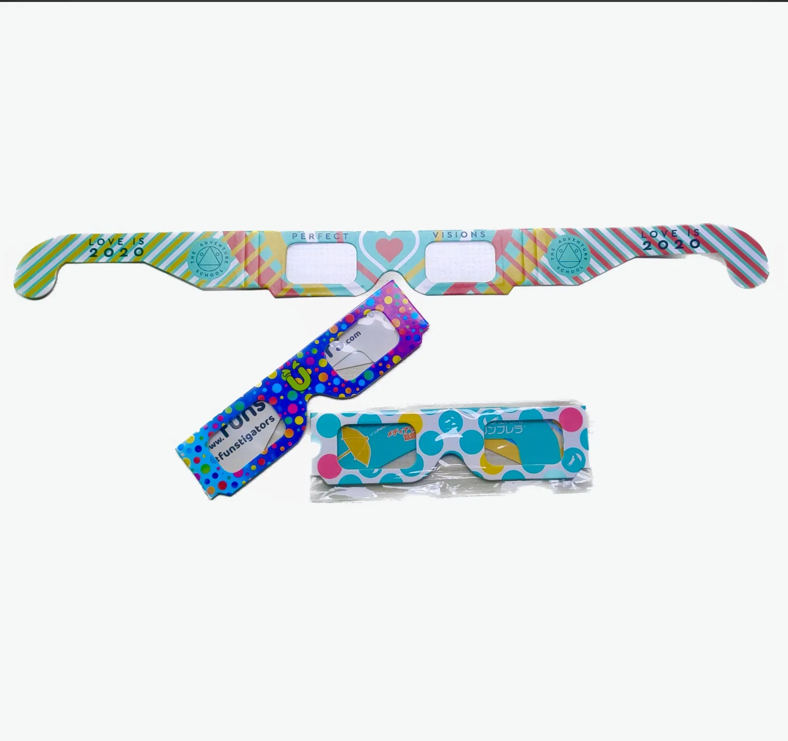 Paper Gift Christmas Crafts Firework Glasses Christmas Goodies with Customer Logo Wholesale Diffraction Glasses