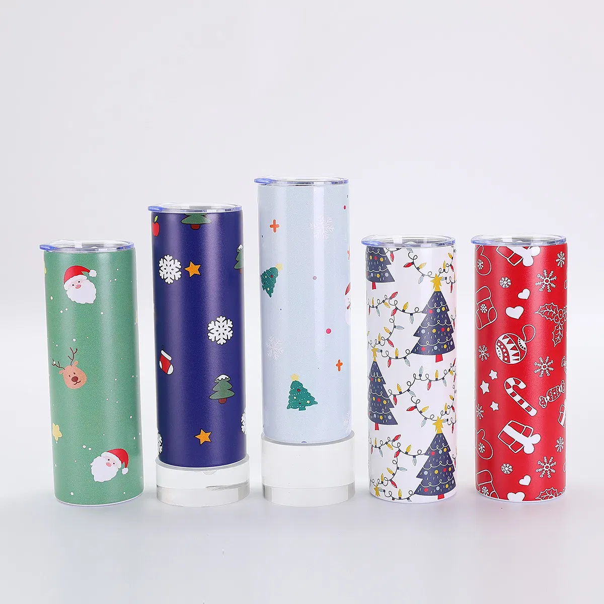Christmas Pattern Straight Tube Double-Layer Vacuum Casual Cup