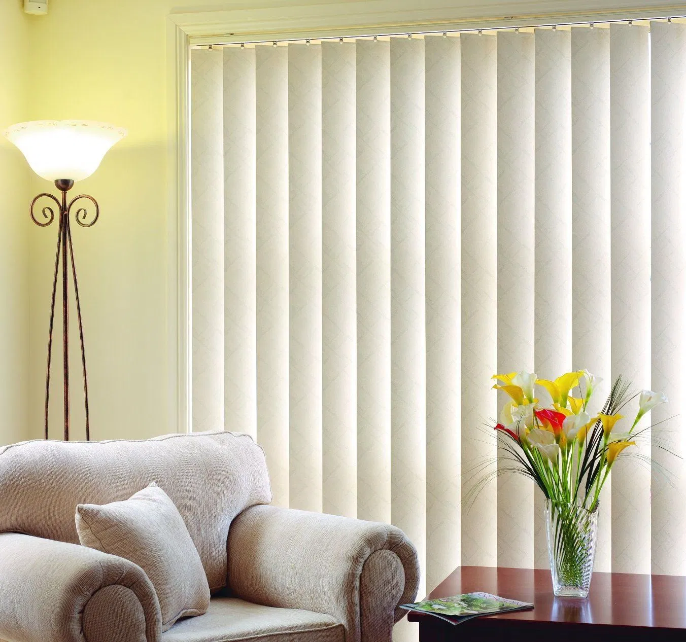 PVC Vertical Blinds Cover Large Windows and Sliding Glass Doors Sasy Operate