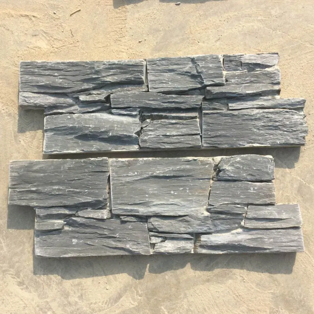 Wall Cladding Black Cement Back Cultured Stone Veneer for Exterior Wall Decoration