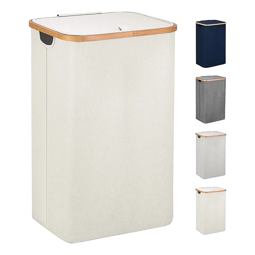 Custom Bamboo Laundry Basket with Handle and Lid for Easy Storage