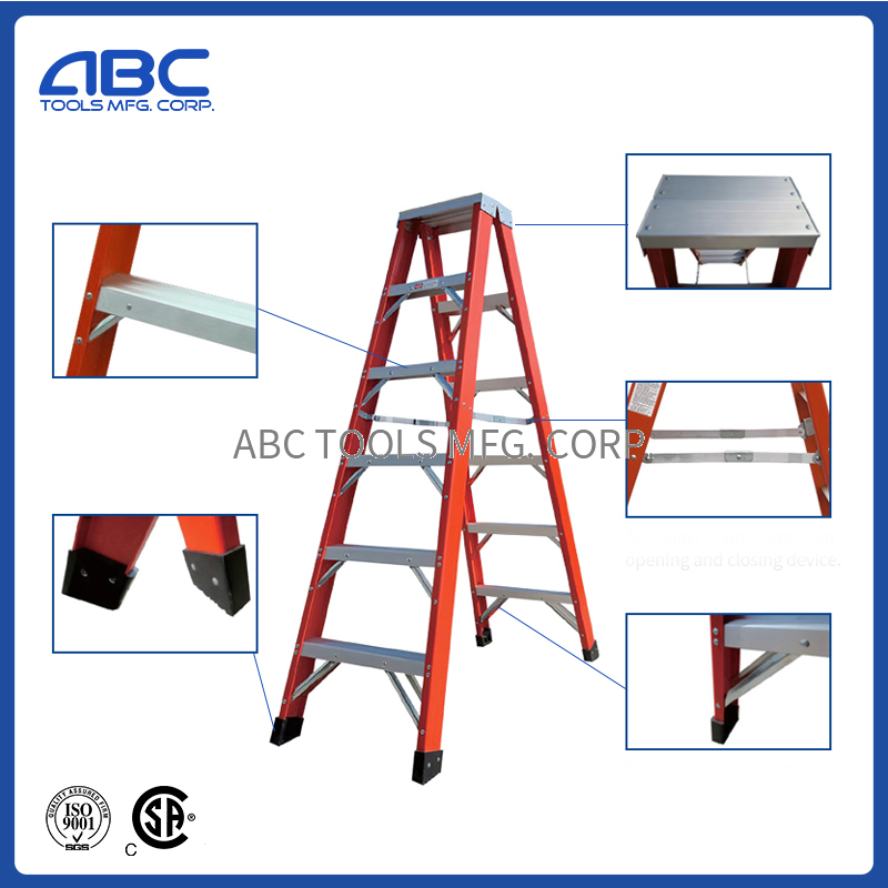 Double Sided Trade Electrician Platform Step Ladders for Use Around Electricity