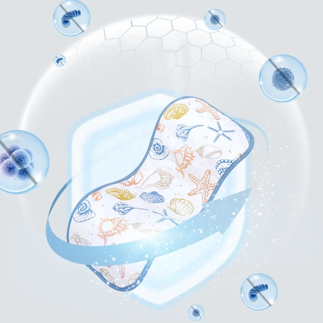 Bibs Spit Milk Pad Back Saliva Towel Solid Color Pure Cotton Six-Layer Gauze Burp Cloth Muslin 55*25cm