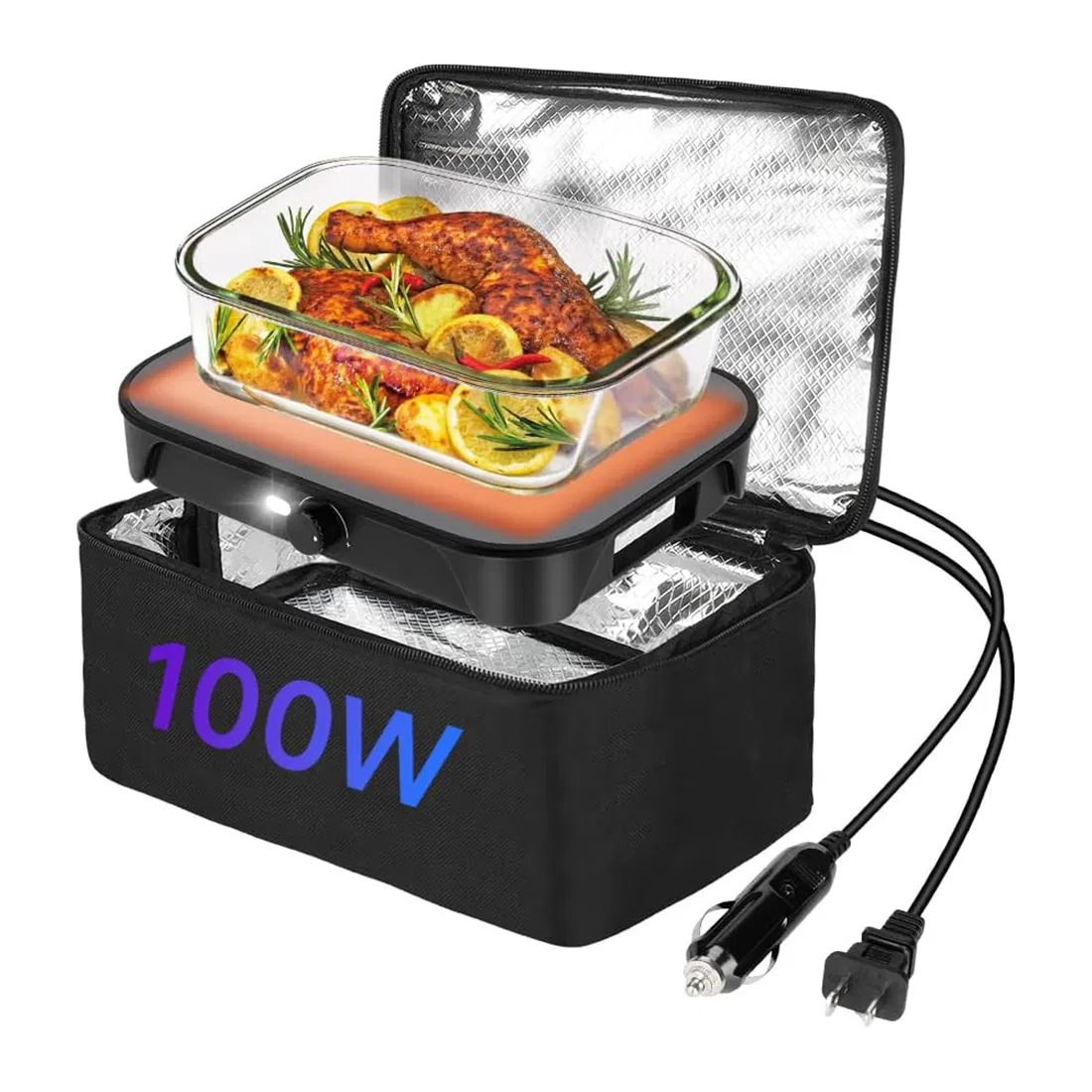 Portable Personal Food Warmer Oven with Temperature Control 100W