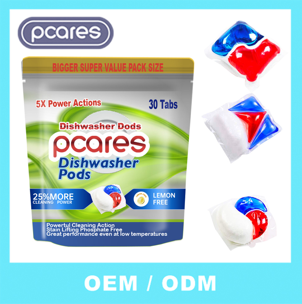 Eco-Friendly Dishwasher Detergent Capsule 4 in 1 Dishwasher Tablets Dish Washing Pods OEM ODM