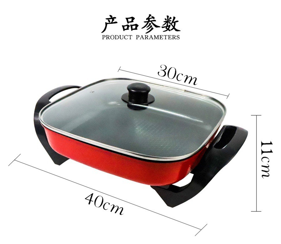 China Factory Electric Pan Cooker Electric Hot Plate Cooker Non Stick Square Cooker Electric Non Stick Multi Cooker Electric Multipurpose Non-Stick Cooker Sale