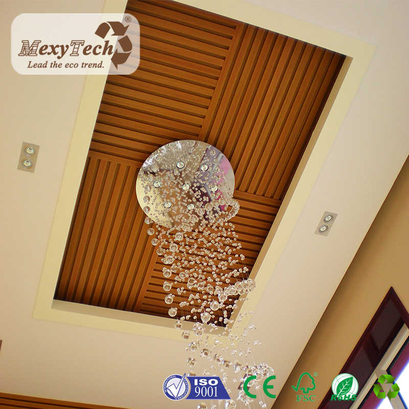 Composite Wood Ceiling Hotel Artistic Ceiling Economical Style 100X25mm