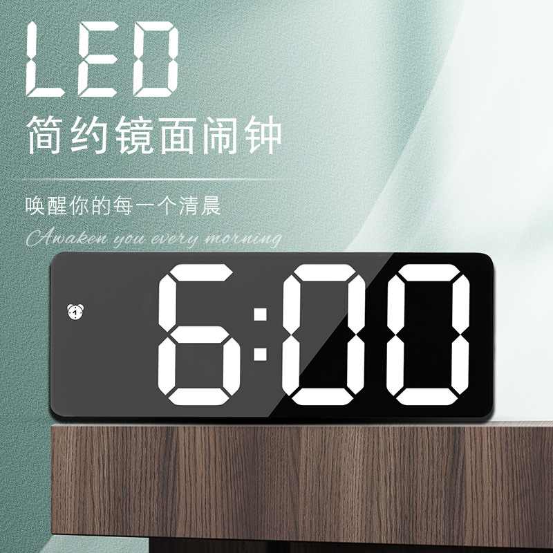 Desktop Voice Control Snooze LED Clock Temperature Display Night Mode Reloj Alarm Clock