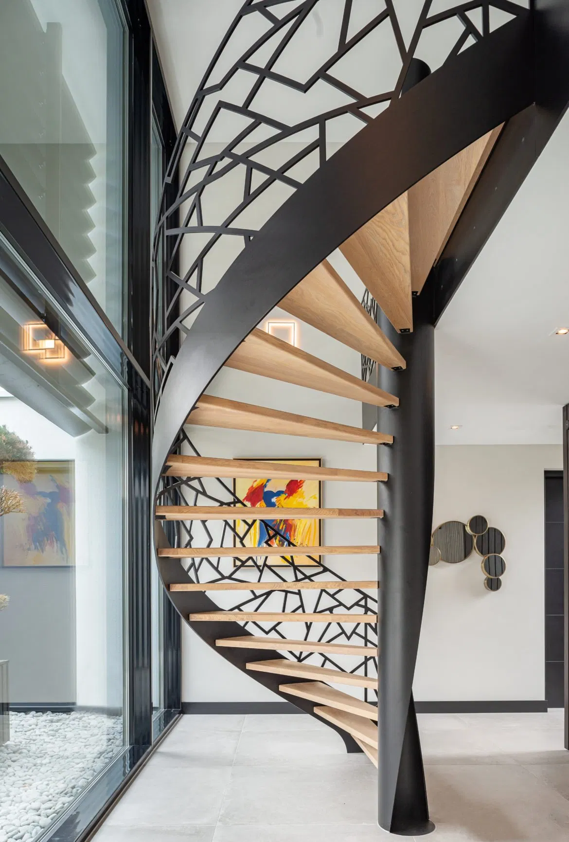 Commercial Steel Customized Indoor Prefabricated Stairs Antique Interior Stairs