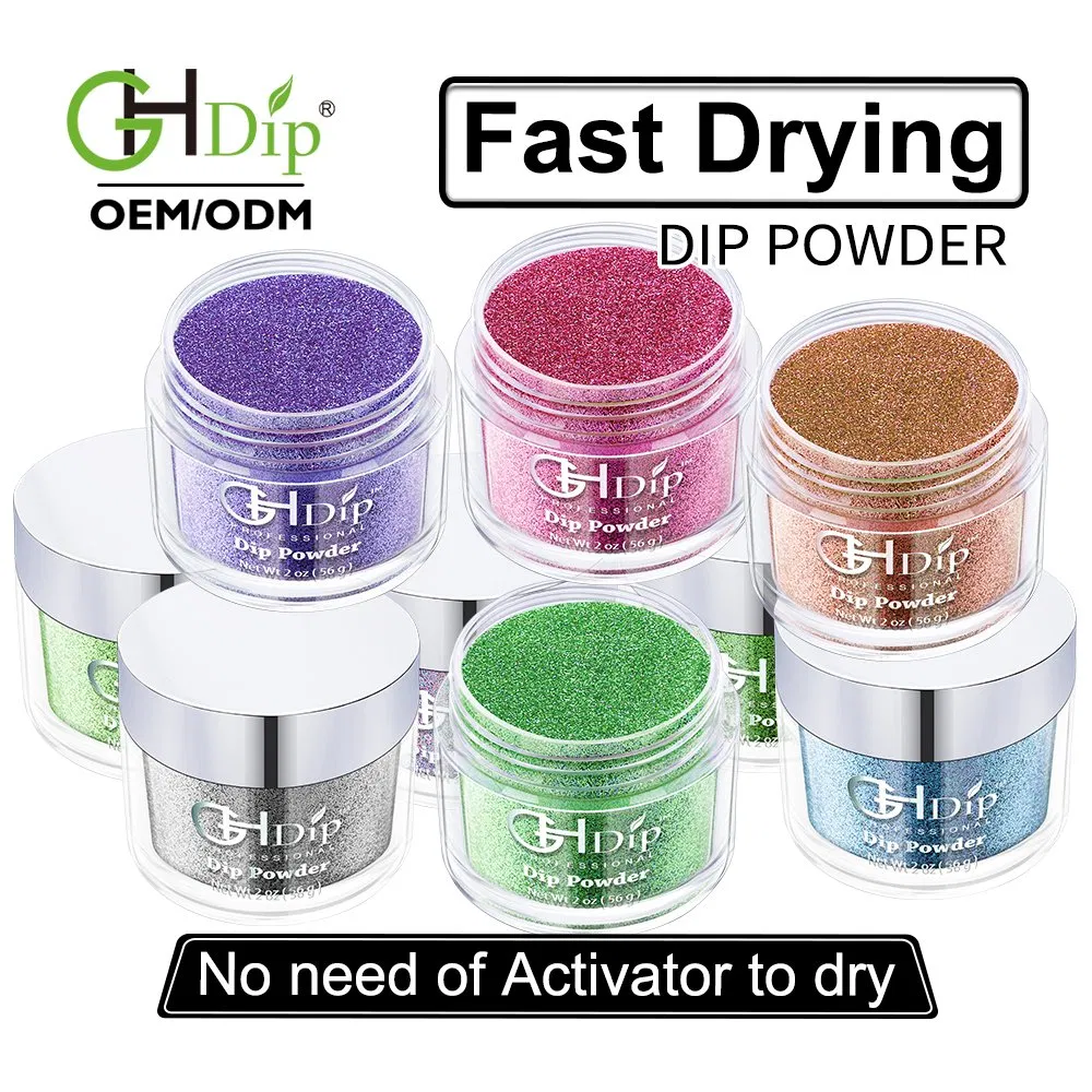 Green Color Glitter Nail Acrylic Dipping Powder 2oz