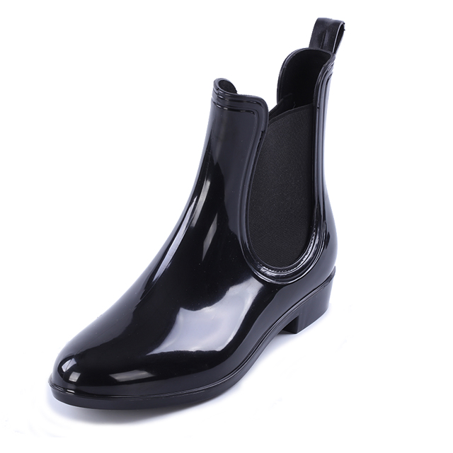 Manufacturer Shiny Latest Cheap Ladies Ankle Boots for Women Rain Boots Ladies