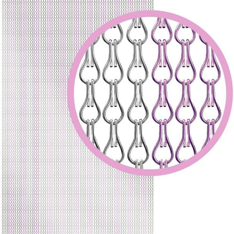 Grey, Grey/Silver or Bronze Double Hook Aluminium Chain Fly Screen Door Curtain