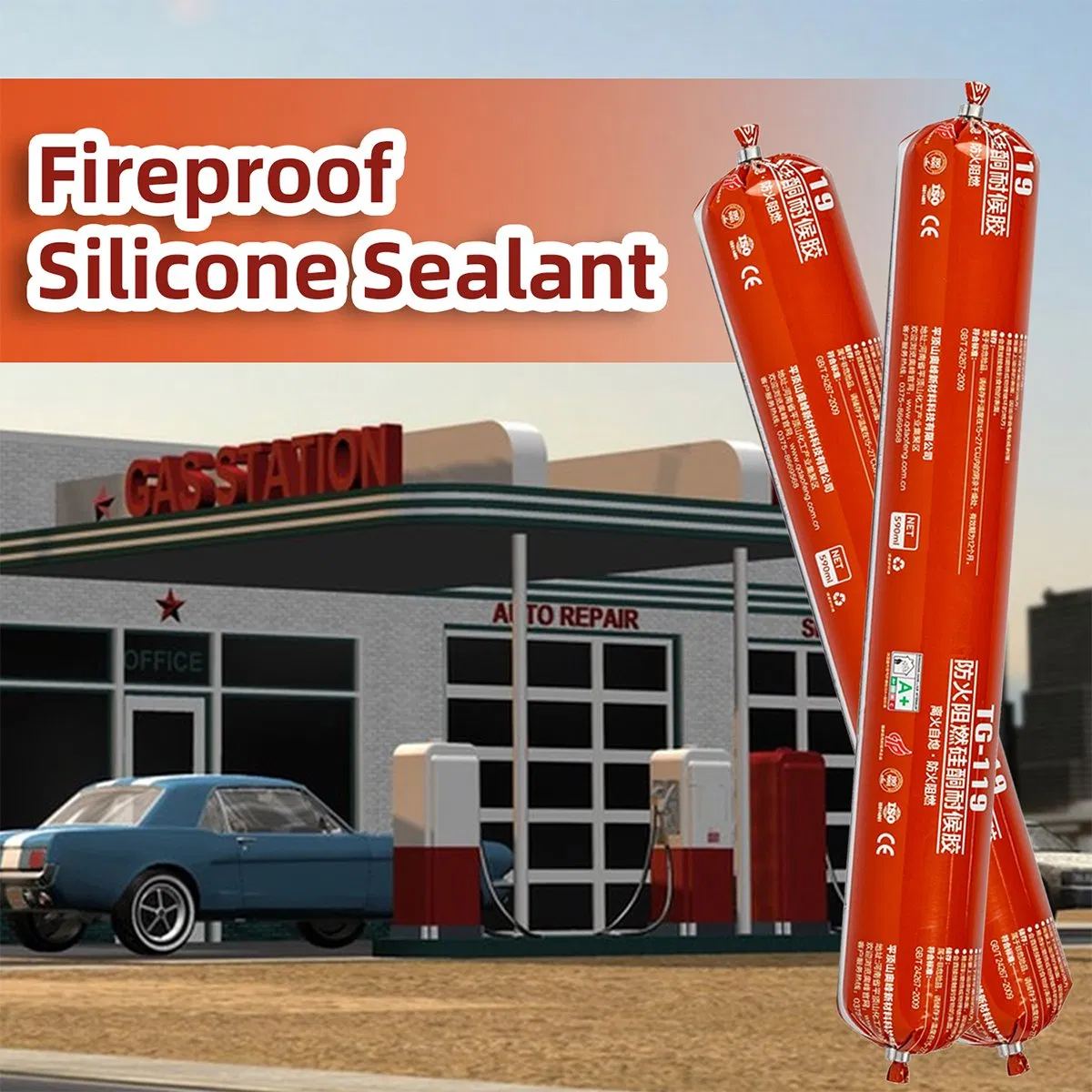 High-Performance Fireproof Sealant for Metal and Glass Joints