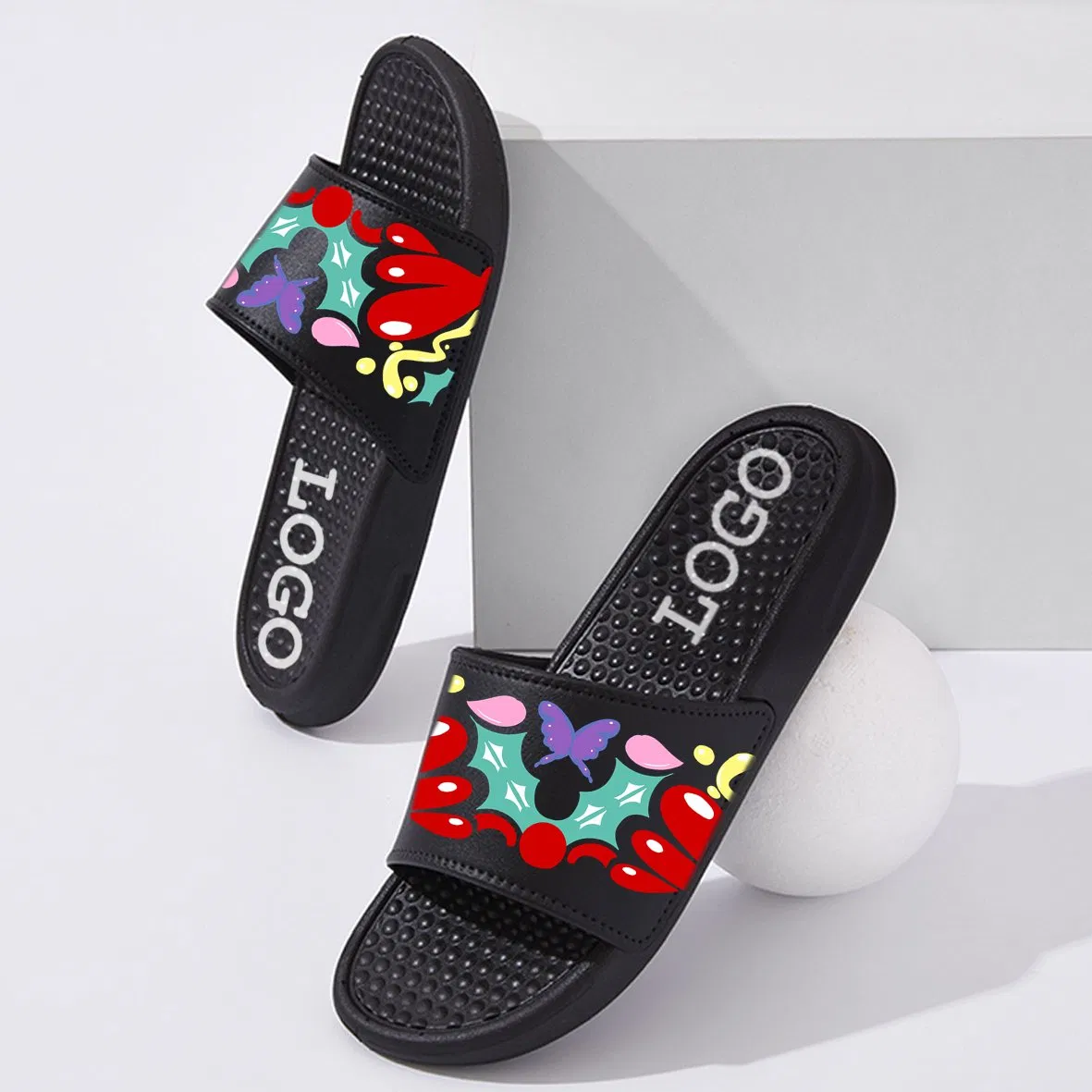 Factory Custom Slipper OEM Logo Hotel Slippers Custom Logo Slides SPA Slippers for Men