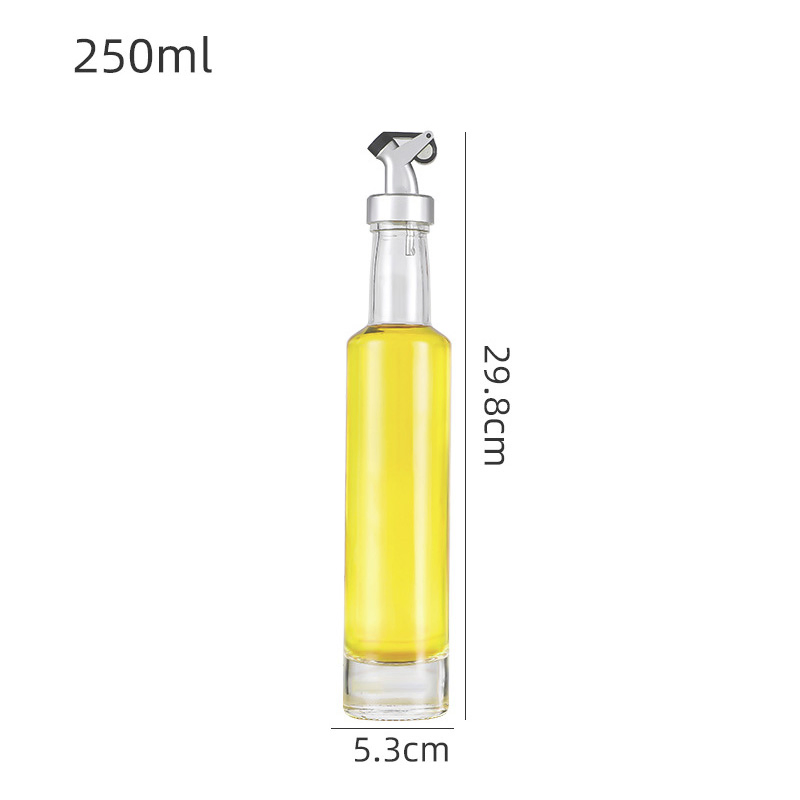 Premium Clear Round Vinegar Soy Sauce Olive Oil Glass Bottle Dispenser Bottle