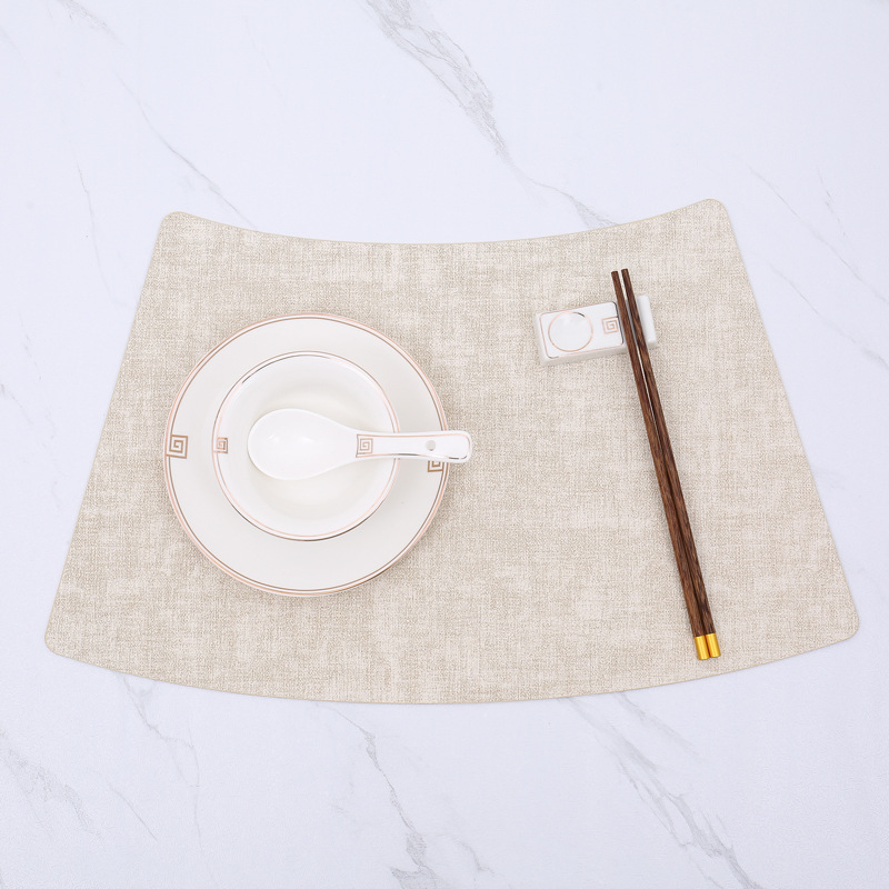 New Type Heat-Resistant Easy Clean PVC Placemats Woven Design Dining Table Mats Kitchen Plain Style Table Pads