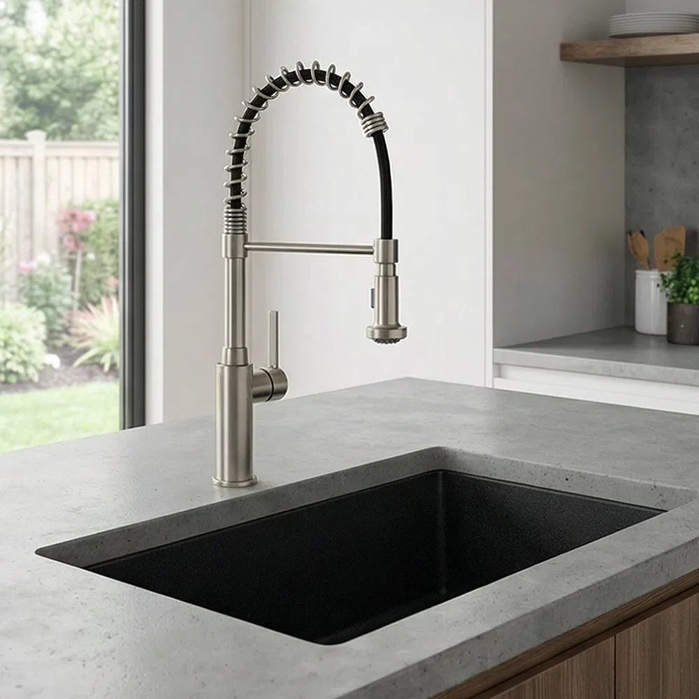 Stylish Single Handle Kitchen Faucet with 3 Spray Functionality