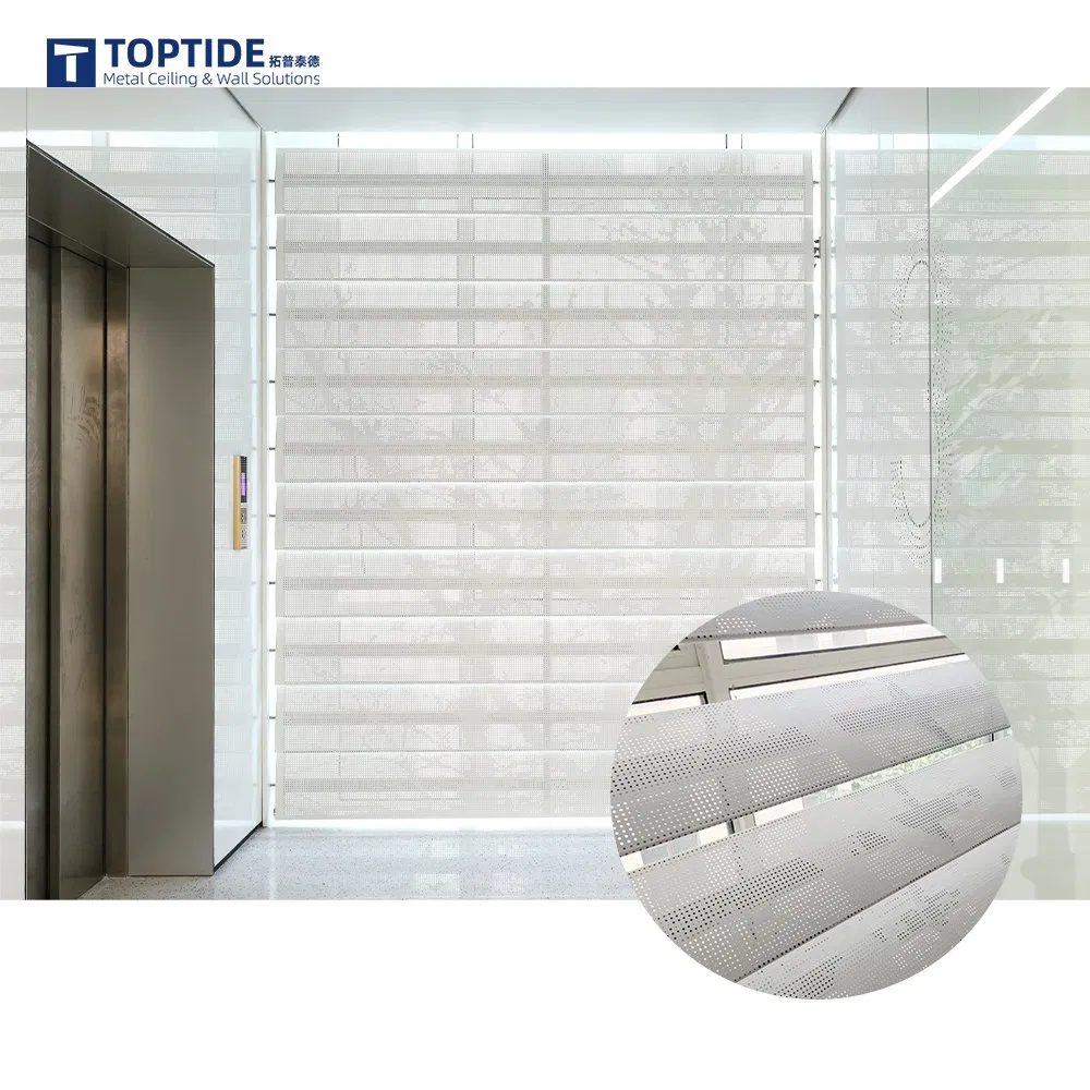 Waterproof Cladding Construction Decoration Horizontal Exterior Aluminum Blinds Louver