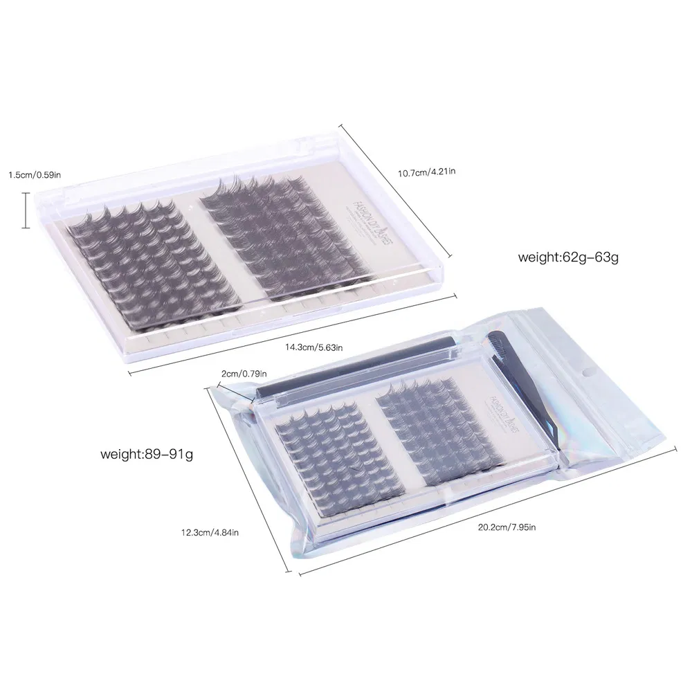 Private Label Cheap Fake Eyelashes Best Pre Cut Segment False Lashes DIY Faux Eyelash Extensions Kit