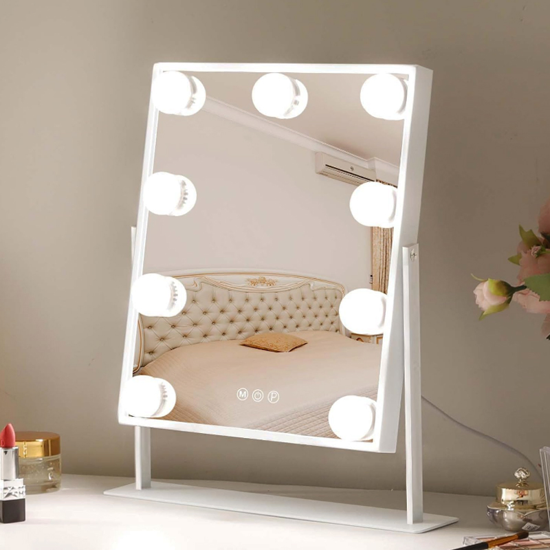 Vanity Lights Hollywood Lighted Makeup Mirror with Dimmable LED Bulbs 3 Colors