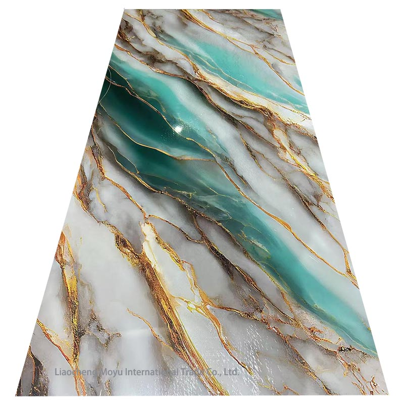 Shandong OEM ODM Factory Decoration UV Coated 3D Marble Plastic PVC Marble Surface Wall Panel