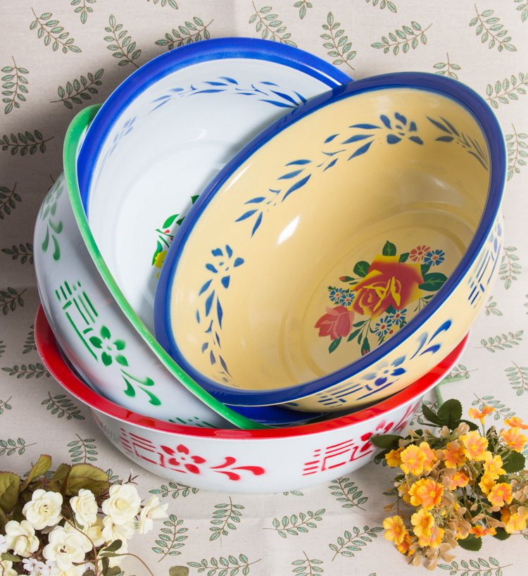 Раковина порошковая с эмалью, красная