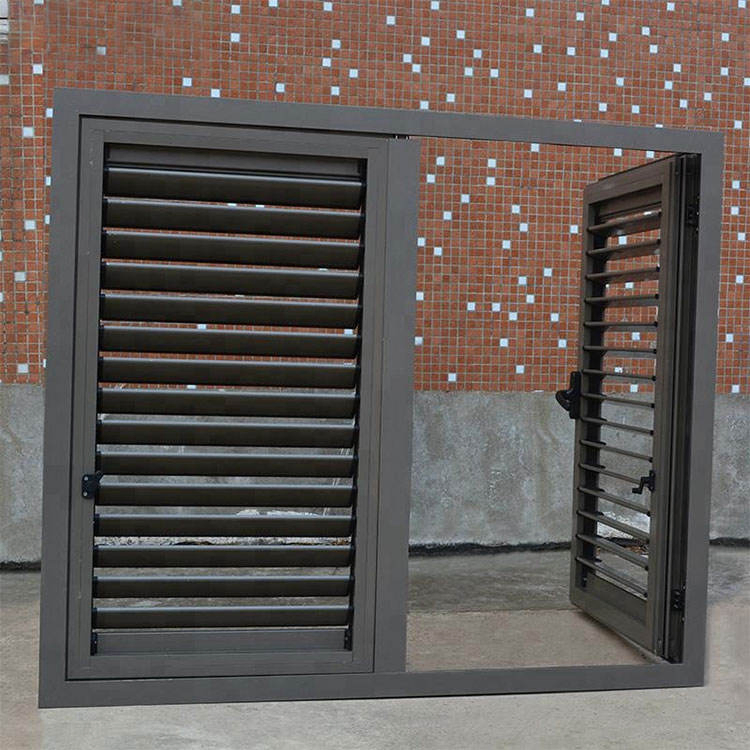 Custom Interior Plantation Window Shutters Modern Aluminum Alloy Louvres with Vertical Opening Pattern Factory Created