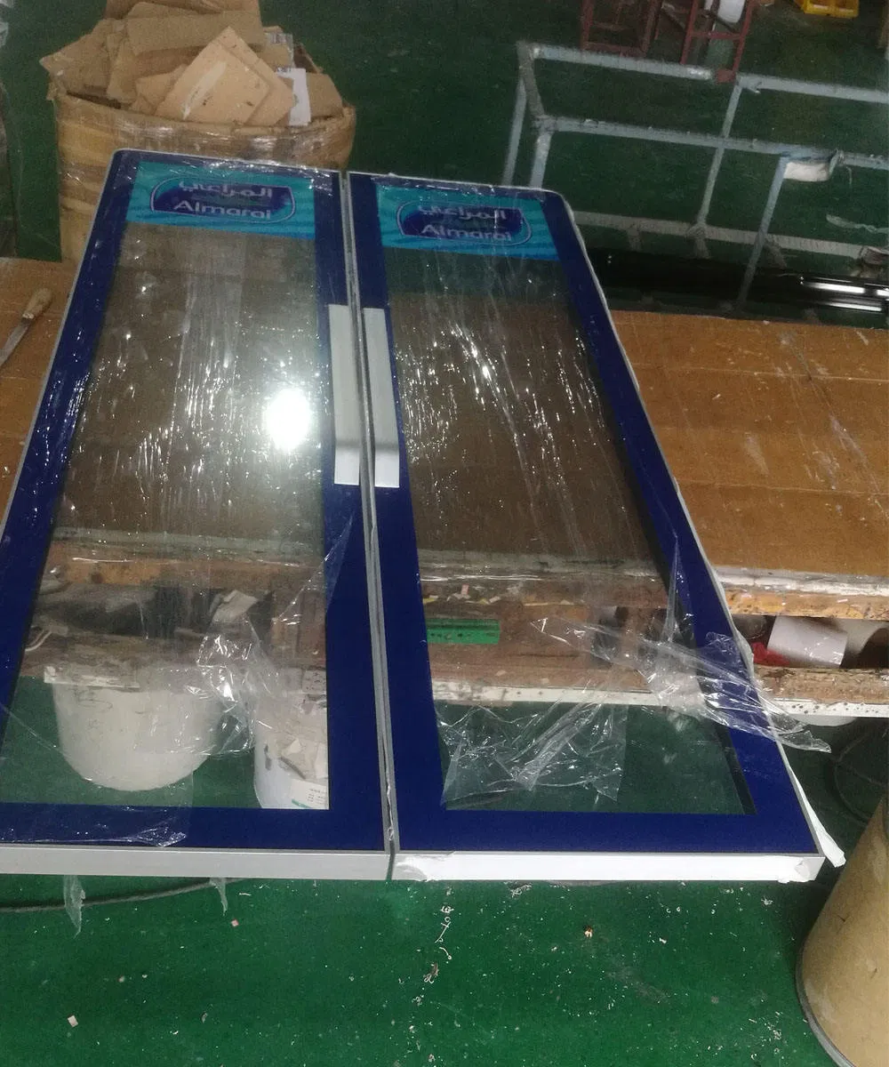 Transparent Double Layers Low-E Glass Beverage Display Fridge Glass Door