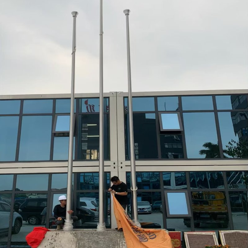 2m Stainless Steel & Aluminum Flagpole Mirror Polished Straight Office Indoor Flag Pole