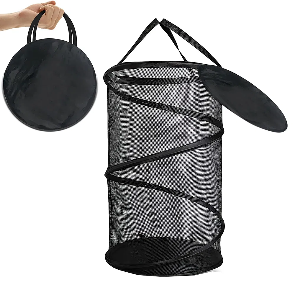 Collapsible Mesh Pop up Laundry Hamper for Clothes with Wide Opening