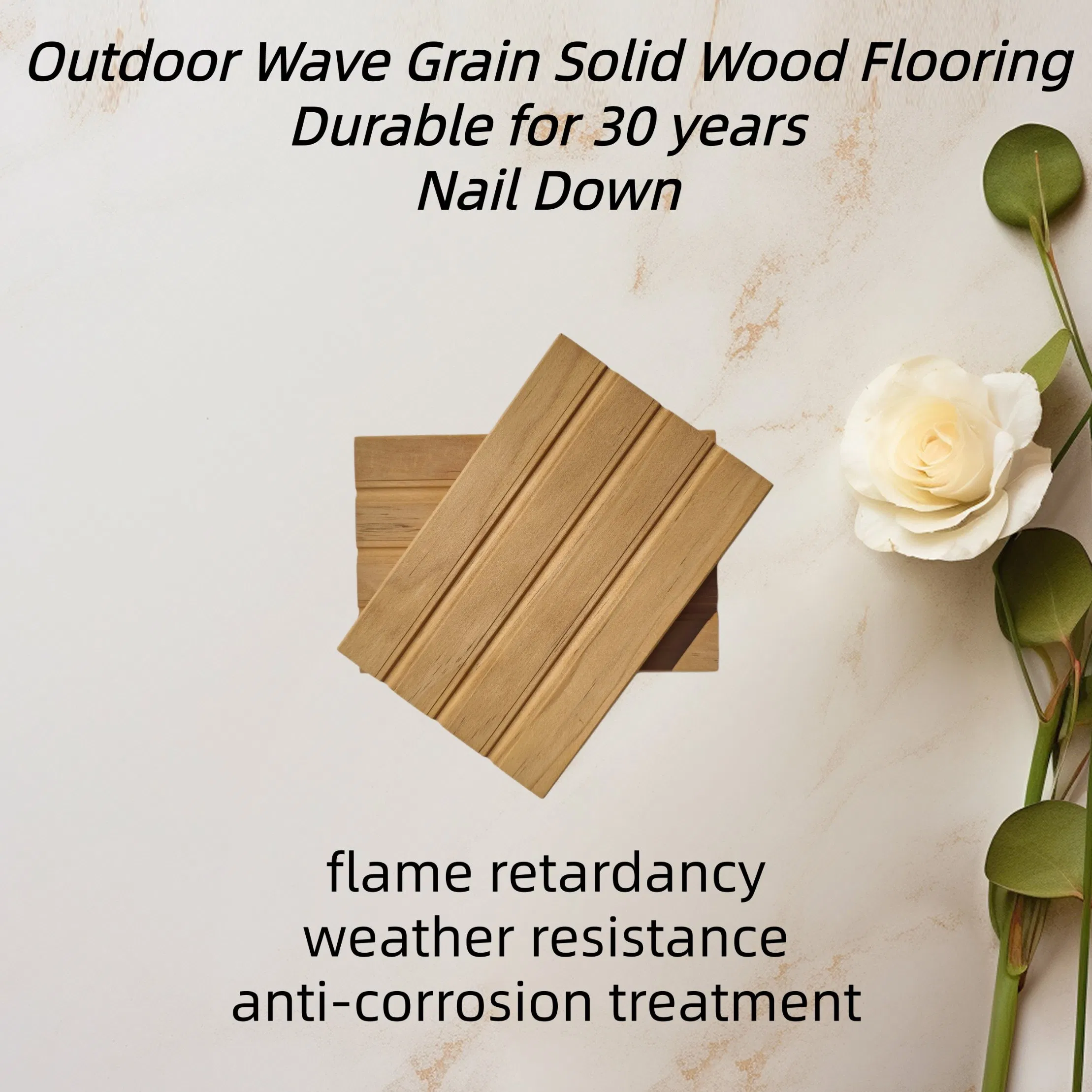 Natural Wave Grain Solid Pine Decking for Patio