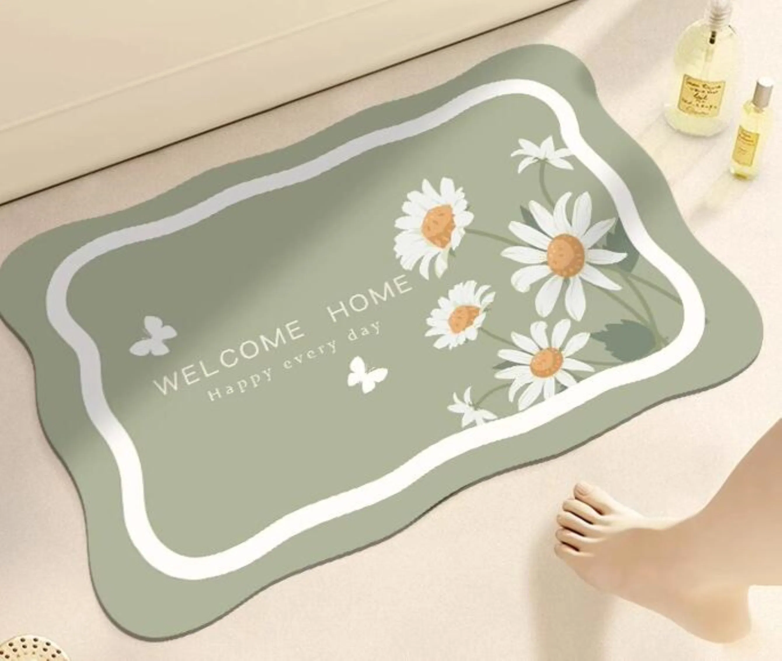 Non-Slip Modern Kitchen Bathroom Mat Diatom Mud Mat