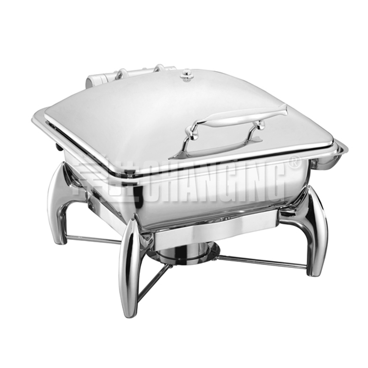 Hotel 2/3 Stainless Steel Induction Warmer Chafing Dishes W Glass Lid Frame