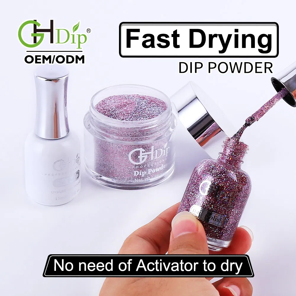 Shimmer Shiny Glitter Nail Dipping Powder Match Gel Polish and Lacquer