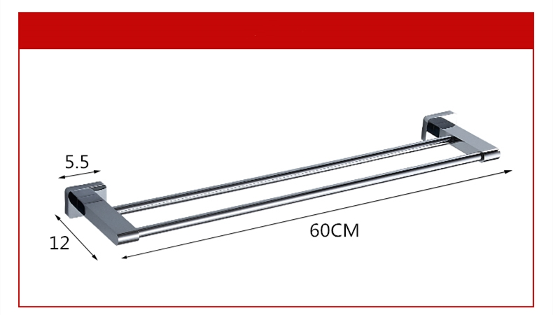 Двойной полотенцедержатель из латуни, хром