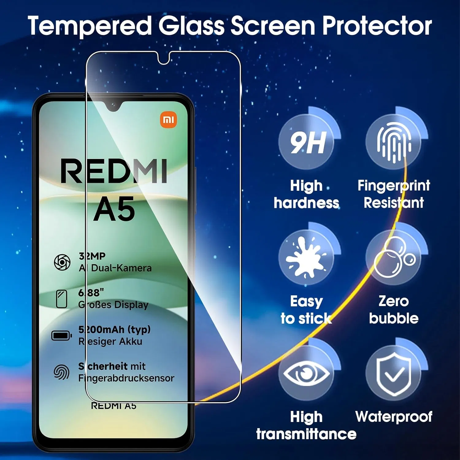 Защитное стекло для Xiaomi Redmi A5 4G, прозрачное