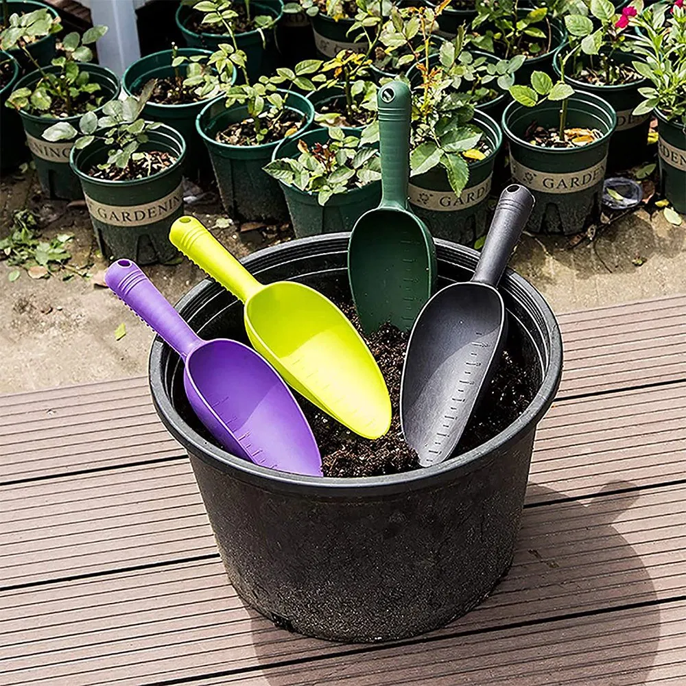 OEM/ODM Lightweight Durable PP Plastic Garden Hand Shovel Tools Multi-Color Soil Scoop for Patio