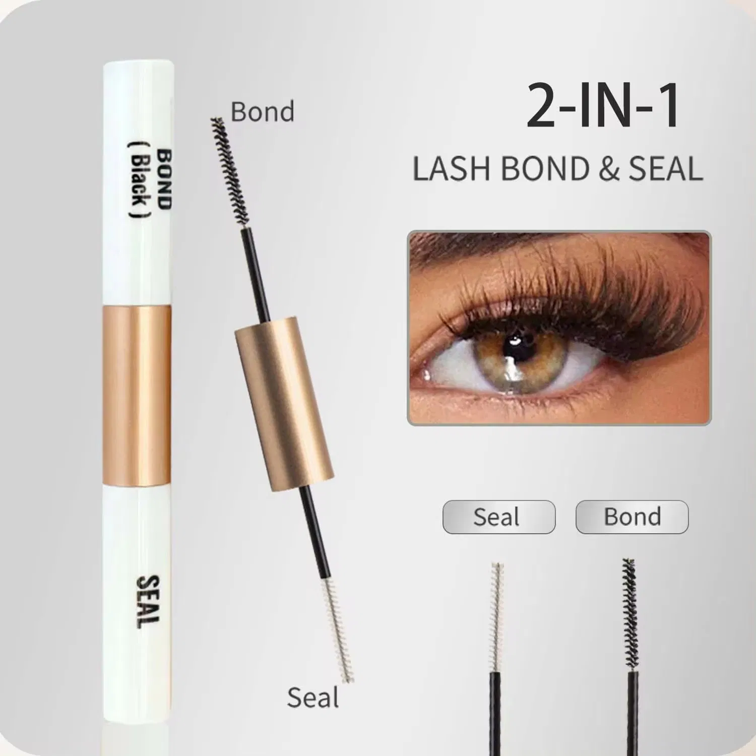 2 in 1 DIY Lash Extensions Glue Cluster Strip Individual Lashes Use Segmented Adhesive Lash Bond and Sealant Waterproof