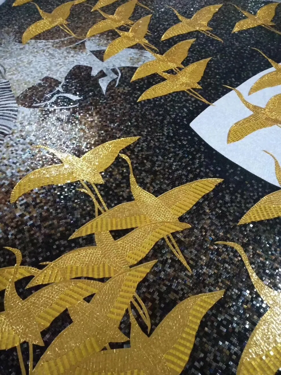 Crystal Glass Mosaic Picture for TV or Bathroom Wall Mosaic Handmade Artworks